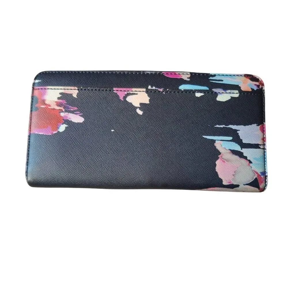 Kate Spade Floral Abstract Zip-Around Wallet – Multicolo
